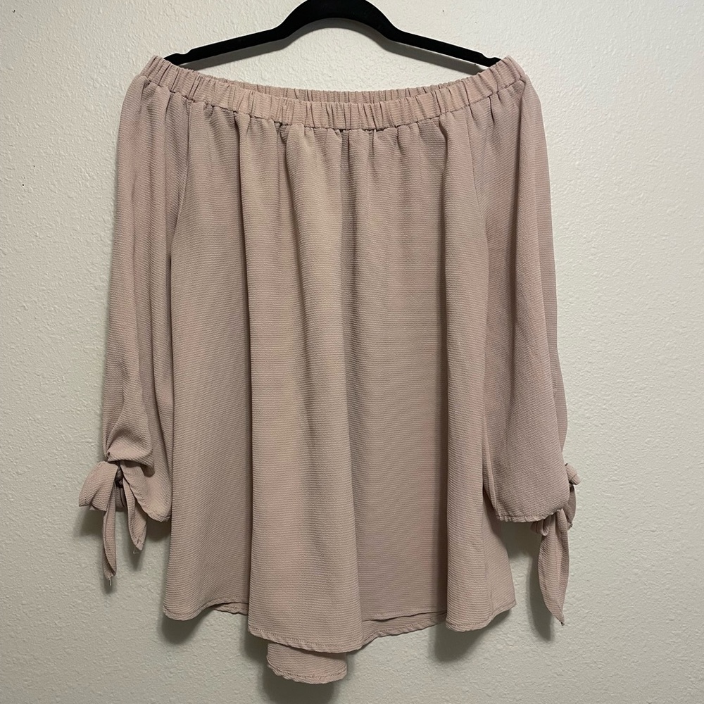 love letter collection Off Shoulder, Tie Sleeve Top